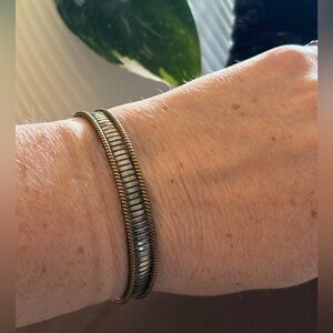 Vintage Taxco Mexico 925 Sterling Silver Rope Cuff Bracelet TC-167